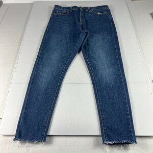 Levi's Jeans Women 32x26* Wedgie Skinny Crop High Rise Blue Raw Hem Denim Tag 31